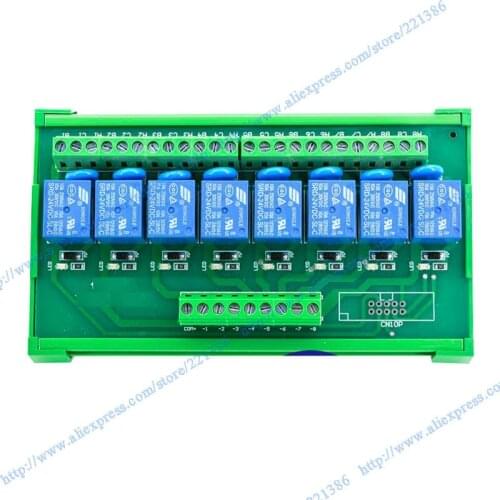 8 channels 3V 10A DIN rail mount Relay Module driver board output amplifier board PLC board relay SRD-3VDC-SL-C PNP