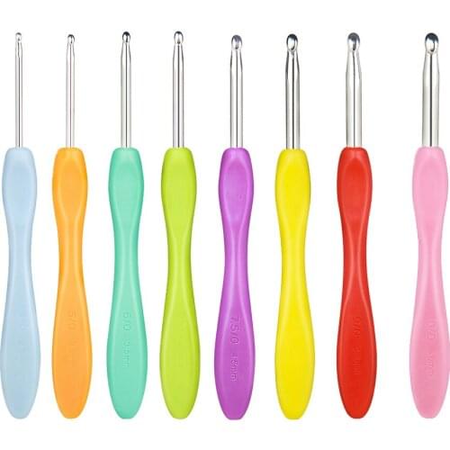 Knitting Needles Home Sewing Needles Crochet Hooks Set Scarf Sweater Knitting Tool Aluminum Ergonomic Crochet Needle 8 Pcs