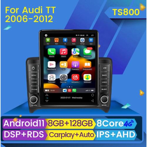 TS200 9.7'' Tesla Screen DSP Car Radio Multimedia Video Player Navigation GPS for Audi TT MK2 8J 2006-2012 Car Stereo 2din Unit
