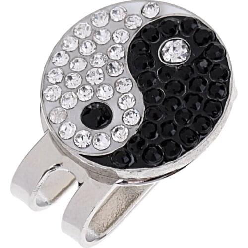 Bling-bling Yin Yang Pattern Magnetic Golf Ball Marker Clip On Golf Cap Visor Golf Accessory