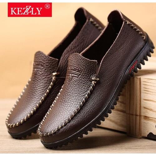 Mens summer handmade leather shoes, first layer of leather outdoor mens shoes, large size breathable casual shoes