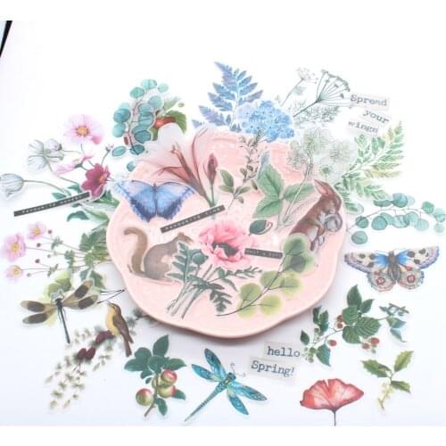 ZFPARTY Beautiful Plants Vellum Paper Stickers for Scrapbooking DIY Projects Junk Journal Planner Card Making Crafts