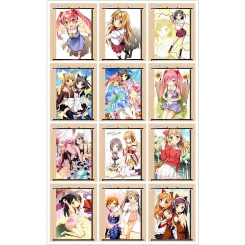 Coscase Anime Decorative Picture The Hentai Prince and the Stony Cat Azuki Tsutsukakushi tsukiko Home Decor Wall Scroll Poster