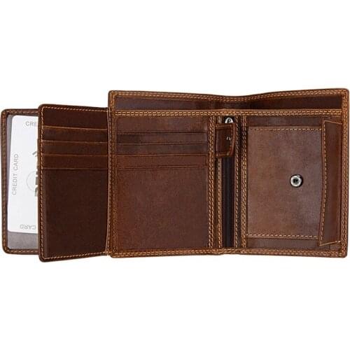Mens Anti-RFID Leather Wallet Multifunctional Casual Wallet Mens Vertical Wallet Card Holder Coin Pocket