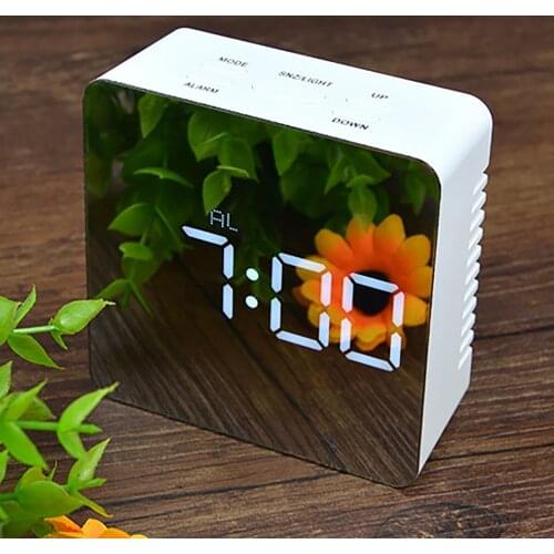 3D LED DIY Electronic Digital Large Mirror Alarm Clocks Multifunctional Wall Clock Modern Brief Design Table Office Kids Room