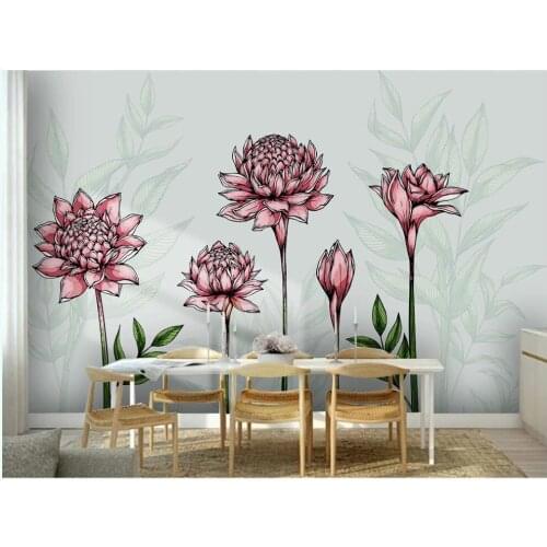 Custom mural on the wall for walls in rolls wallpaper 3d Modern plant leaf flower home decor photo wallpaper in the living room