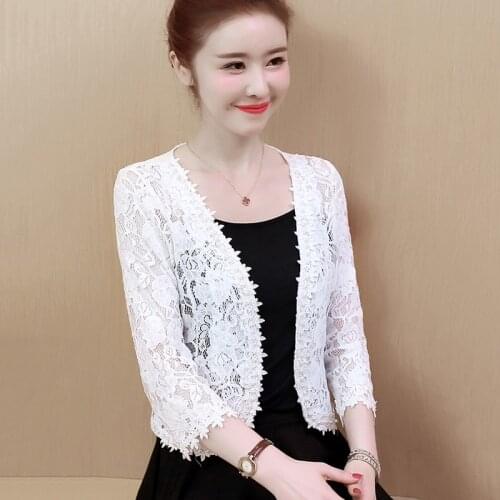 2020 Black Red White Long Sleeve Lace Jacket Wrap Bolero Cape Formal Women Shrug Shawl