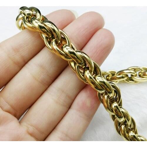 8MM Hotsale 316L Stainless Steel Silver Color Gold Handmade Rolo Link Chain Mens Womens Necklace Or Bracelet 7-40" Choose