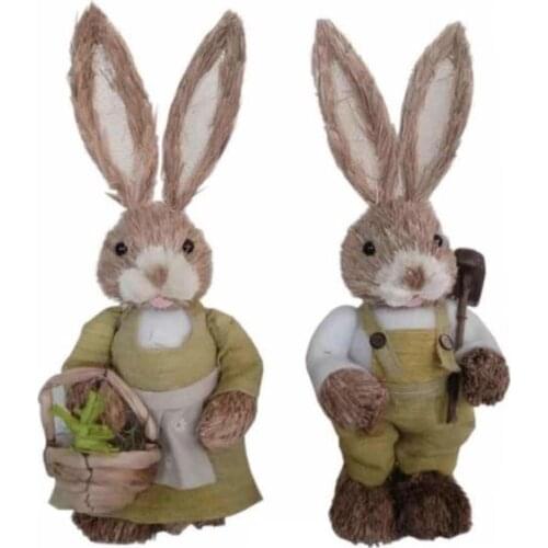 Cute Straw Rabbit Bunny Easter Decorations Holiday Home Garden Wedding Ornament