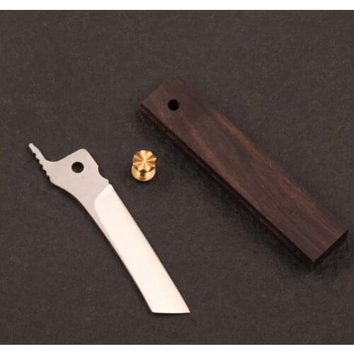 Folding Knife Blade Wood Handle Kits Pocket Knives Portable EDC Tools
