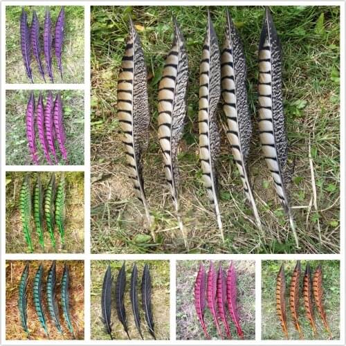 Wholesale 100/300pcs Beautiful Copper Tail Chicken Feathers 14-16inch/35-40cm DIY Jewelry Stage Performances Decoration