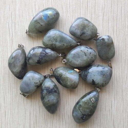 Wholesale 12pcs/lot New fashion good quality natural Labradorite Irregular shape pendants for jewelry making Free shipping