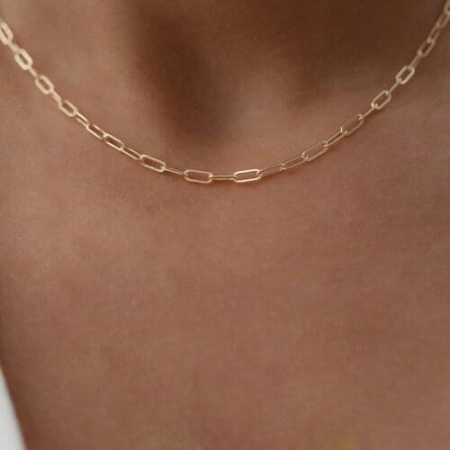 14K Gold Filled Necklace Handmade Gold Choker Boho Chain Collier Femme Kolye Collares Women Jewelry Necklace for Women