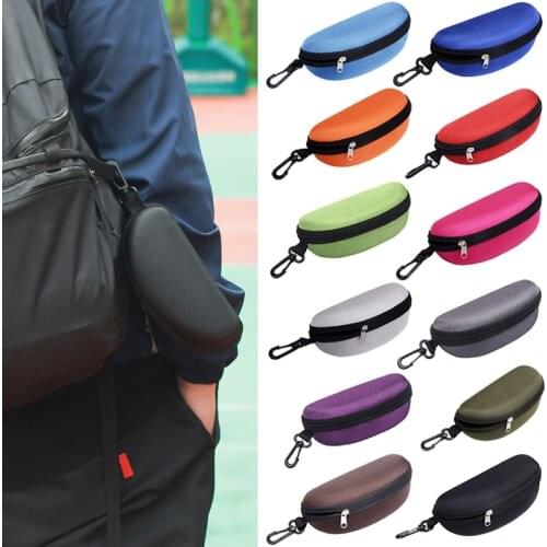 Portable Sunglasses Case Glasses Protector Lightweight Zipper Eyeglass Shell with Carabiner SAL99