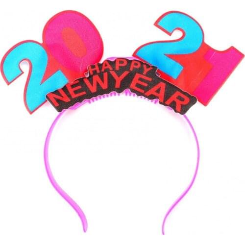 LED Light Headband Luminous Number 2021 Xmas Head Hoop Luminous Hair Clasp Prop LED Star Wand Party Kids Gift Toy