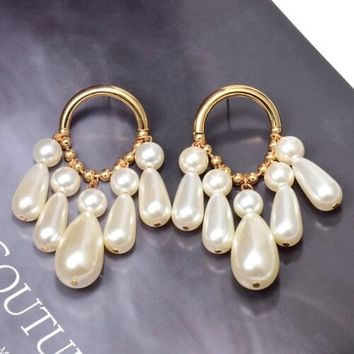 Wholesale New Pearl Dangle Drop EarringsFashion Simple Earrings Jewelry Accessories For Women High-Quality Pendientes Bijoux
