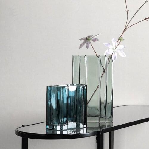 Nordic Glass Vase Home Decoration Modern Creative Transparent Glass Vase Vertical Water Storage Vase Living Room Decoration