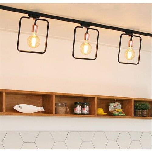 Nordic Household Square Track Ceiling Lights Living Room Hall Background Wall Kitchen Industrial Bedroom Corridor Ceiling Lamps