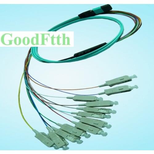 Fiber Patch Cord Female MPO-SC OM3 12 Cores Distribution 0.9mm GoodFtth 1-15m 2pcs/lot