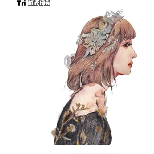 WCS989 beautiful girl side car sticker PVC colorful Decals Waterproof sticker on Car Body Rear Window