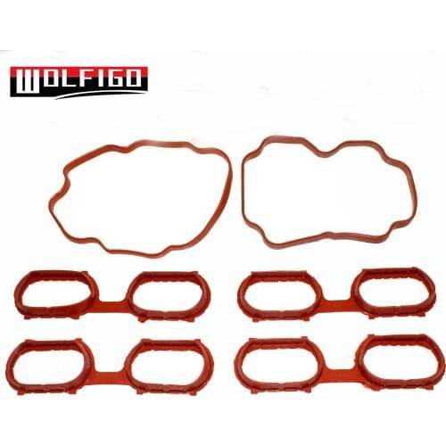 WOLFIGO Intake Engine Manifold Cover Gasket Gaskets for BMW 740i 740iL 540i X5 Z8 SET 6PCS 11611433328,11611729728,11611729727