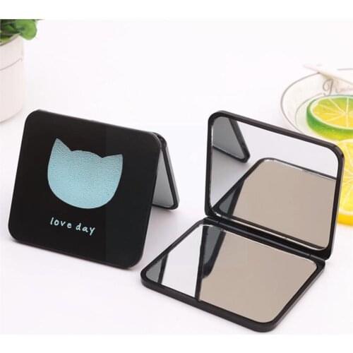Women Foldable Makeup Mirrors Double-sided Mirror Lady Pocket Portable Color Mirror Compact Random Cosmetic Hand Cute Foldi L6V0