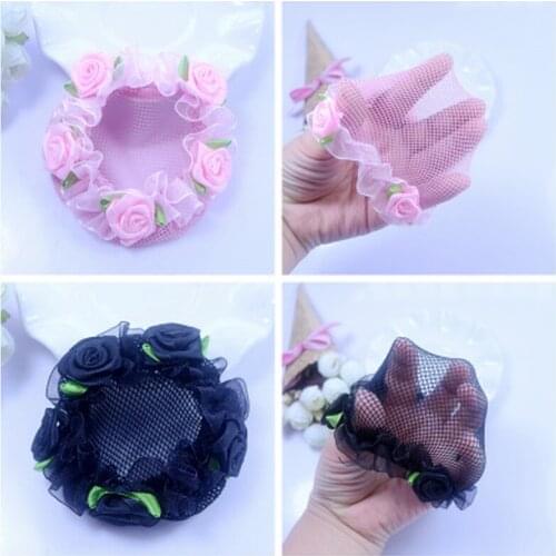 Cute Flower Girls 1PC Bun Hair Nets Adjustable Kids 4 Colors Ballet Dance Grade Examination Elastic Hair-net Hot Sale