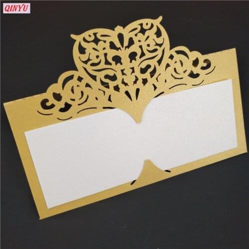 10pcs/Lot Hollow out Luxury Name Cards Table Name Place Cards Wedding Christmas Birthday Party Invite Cards Table Decoration 5Z