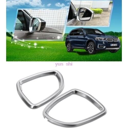 2 Pcs ABS chrome For BMW 2014-17 X5 2015-17 X6 F15 F16 Car Rearview Mirror Refiting Frame Decoration Covers Car-styling