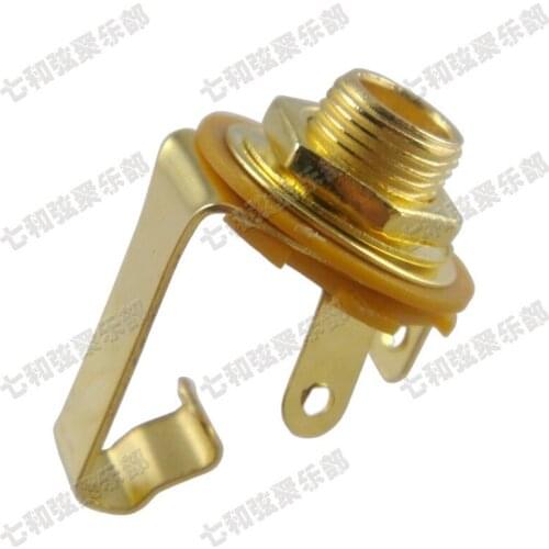 2Pcs Gold 1/4" Mono Input Jack Plug Socket Electric Guitar Bass 6.35 Guitar Pickup output jack Plug Socket Guitar Accessories