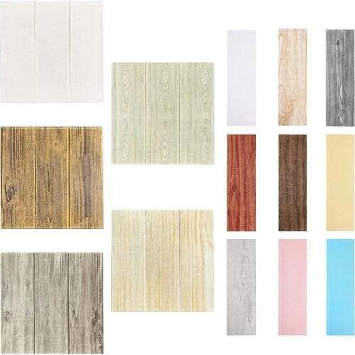 3d Wood Grain Wall Sticker Anti Collision Self Adhesive Wall Sticker Bedroom Decoration Waterproof and Moisture Proof Sticker