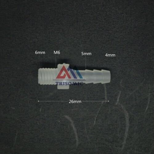 4mm-M6 Straight Connector Plastic pipe Fitting Barbed Connector with thread Material PP Fish Tank Airline Aquarium