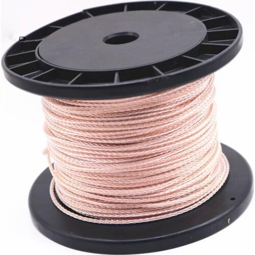 5M Braided OCC Copper Silver Wire Upgrade Headphone Cable Audio