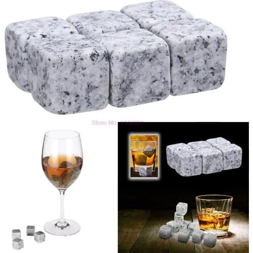50set 6pc/set Natural Whiskey Stones Sipping Ice Cube Whisky Stone Rock Cooler Favor Christmas Bar Cooler Ice Cube Stones