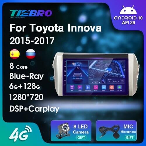 Blu-ray IPS Screen Car Radio For Toyota Innova LHD 2015 2016 2017 2DIN Android10 Auto Radio GPS Navigation Car Multimedia Player