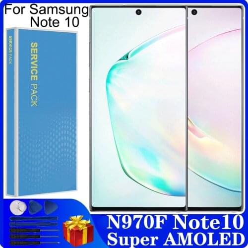 6.3'' Super AMOLED LCD For Samsung Galaxy Note 10 N970F note10 N970 N9700 LCD Display Touch Screen Digitizer Assembly with Frame