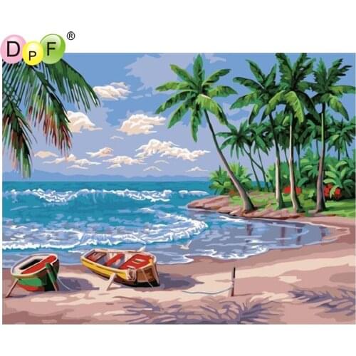 DPF DIY The sea ships 5D diamond painting cross stitch crafts needlework diamond mosaic kit square home decor diamond embroidery
