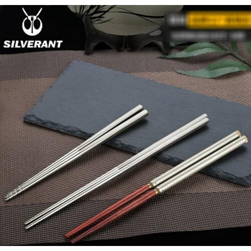 EDC Pure Titanium Mahogany Unfolding Storage Portable Chopsticks Camping Outdoor Tableware Food Grade Durable Ultra-light Sticks