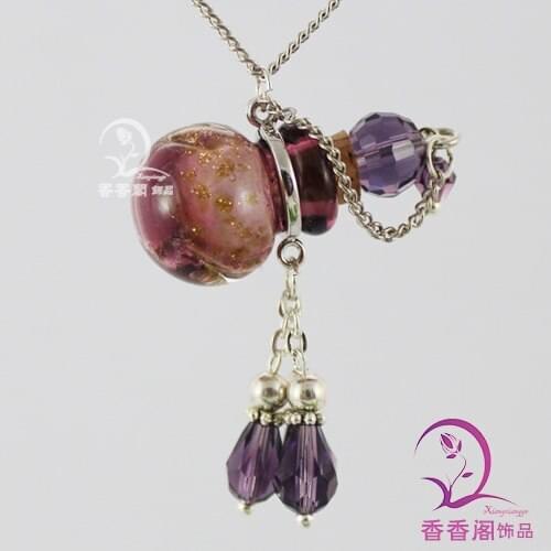 1PC Murano Glass Perfume Necklace Dust Ball , Perfume necklace vial ,essential oil bottle pendants