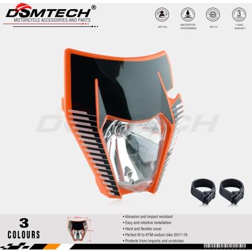 DSMTECH Headlight Headlamp With Sticker For KTM SX F EXC XCF SMR 2017 2018 2019 Motorcycle Dirt Bike MX Enduro Supermoto