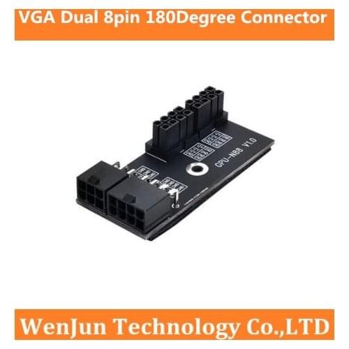 GPU Graphics Card Dual 8Pin 180 Degree Angle Connector PCI-E Dual 8pin to 8pin 6pin Power Adapter Board