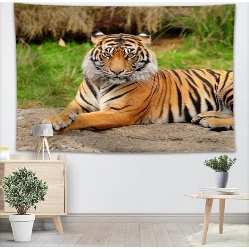 Custom tiger Tapestry Wall Hanging For Party Decorations Art Home Decor Beach Towel Blankets Customized