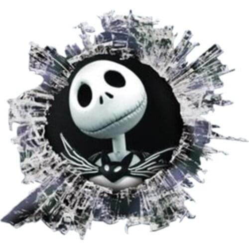 Interesting Car Sticker 3D Skull Sticker Glass Slag Accessories Animal Decal Car Window Waterproof PVC 13cm X 12cm