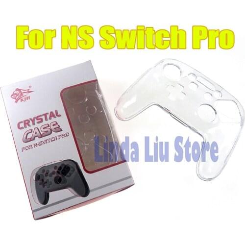 30pcs Crystal Clear Case For NS Switch Pro Transparent Clear Hard Protective Cover Handle Shell for Nintendo Switch Pro Console