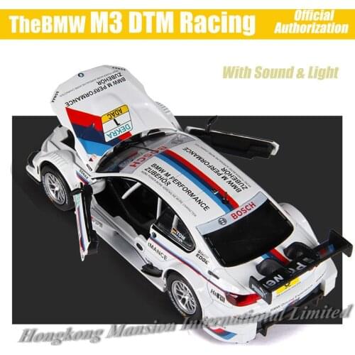 1:32 Scale Diecast Alloy Metal Luxury Racing Car For TheBMW M3 DTM Collection Vehicle Model Pull Back Sound&Light Toys
