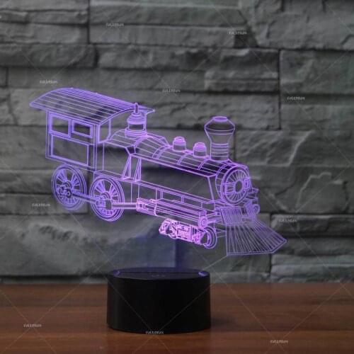 Locomotive Modeling Acrylic Nightlight Personality Customization 3d Stereo Table Lamp Remote Touch switch Desk Lamp