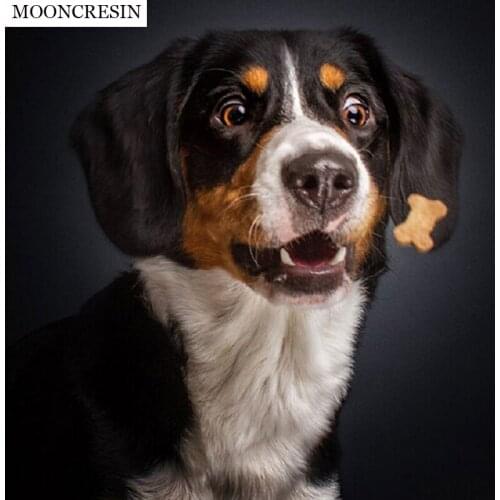 MOONCRESIN Diy Diamond Painting Animal Dog Black Diamond Embroidery Cross Stitch Square Rhinestone Mosaic Decoration Baby Gift