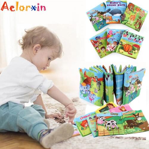 Infant Baby Soft Cloth Book Toy Educational Cognitive Learning Newborn Toy Early Learning Educate Baby Toys Stroller