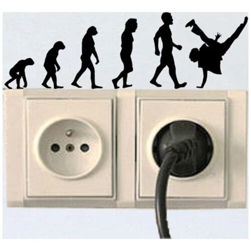 Evolution Break Dance Personality Home Decor Light Switch Wall Stickers Decals 6SS0200