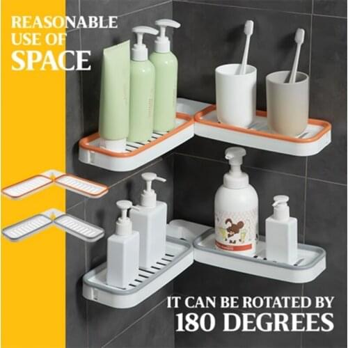 Corner Storage Rack Multifunctional Wall Mounted Adhesive Bathroom Storage Shelf For Bathroom Accessories Étagères
